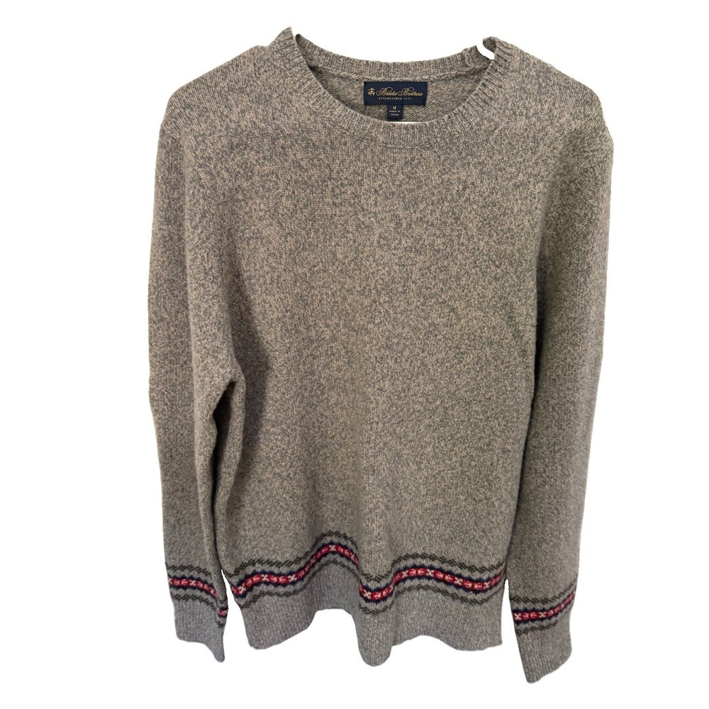 Brooks Brothers Merino Wool Fair Isle Sweater‎ Mens Medium
